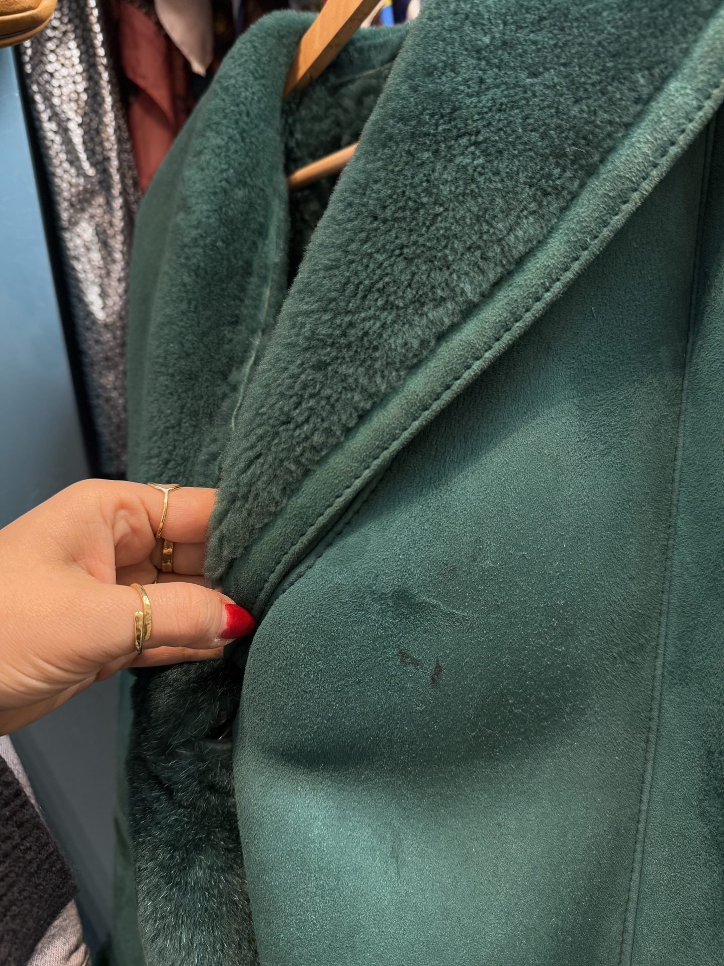 Montone shearling verde