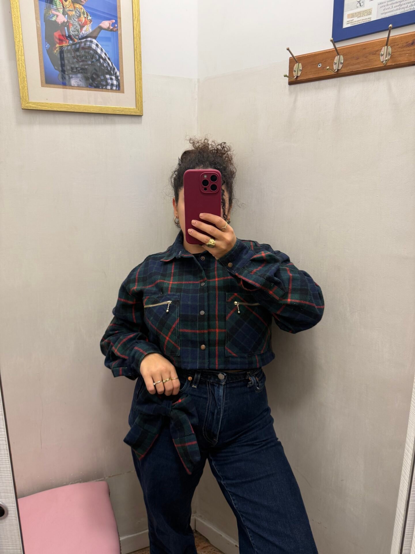 Camicia crop tartan + fiocco