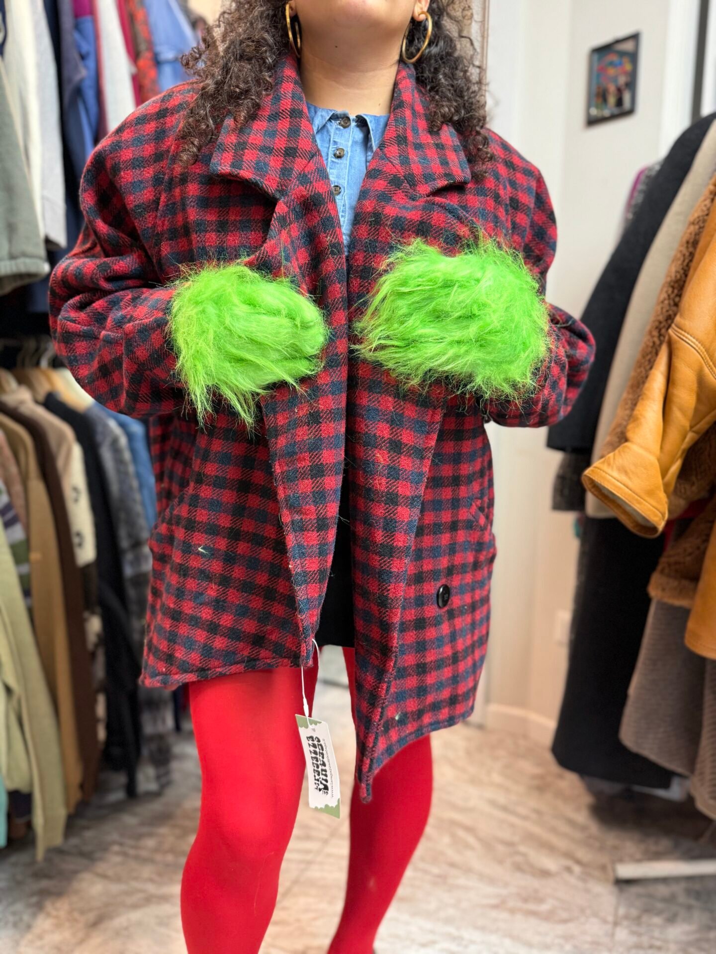 Cappottino rosso a quadri