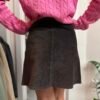 Minigonna pelle marrone XS