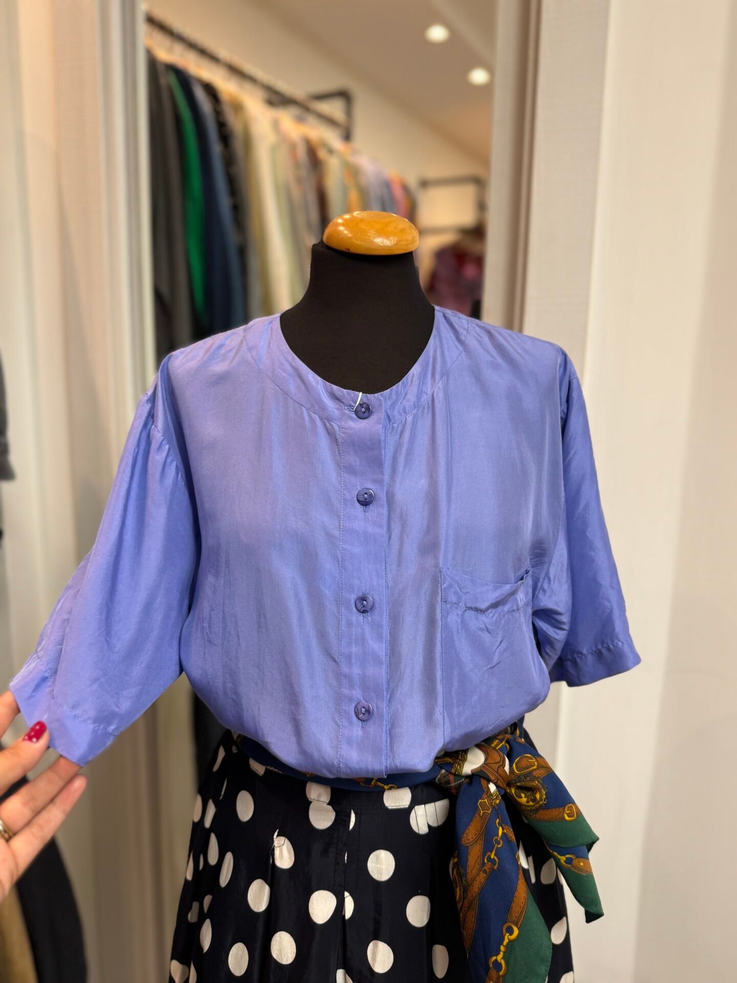 Blusa lavanda in seta