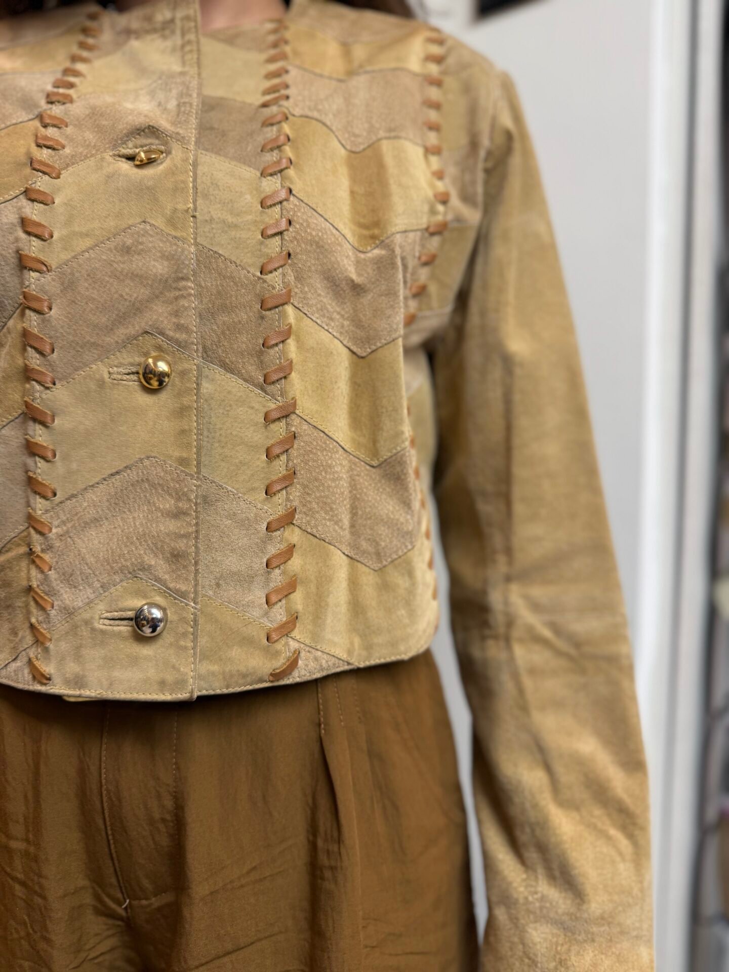 Giacca in pelle crop