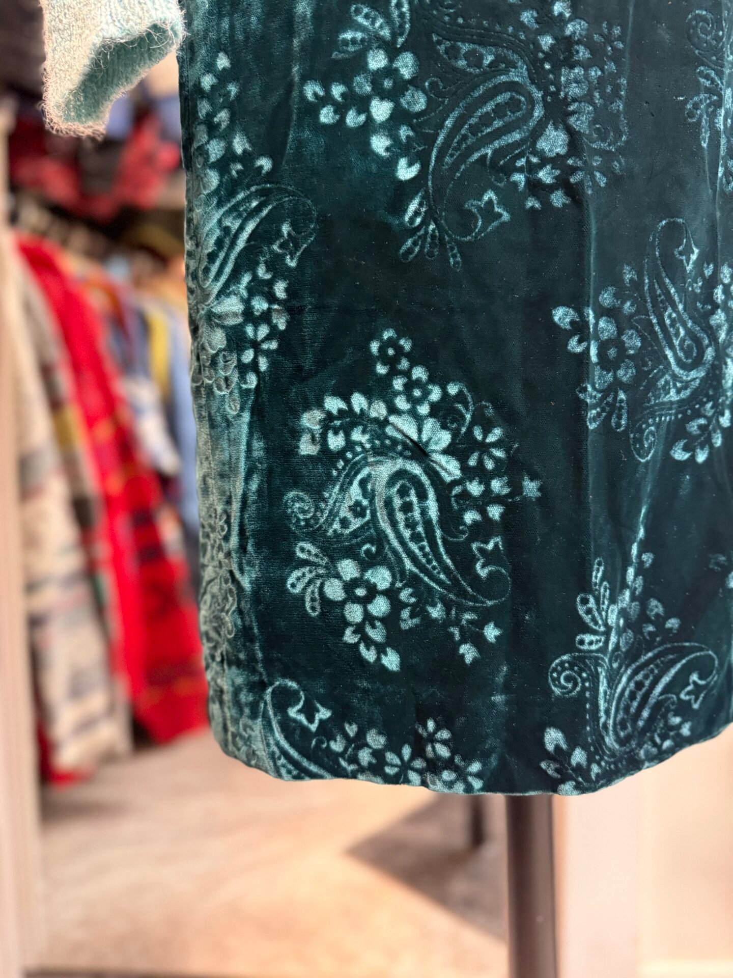 Gonna verde in velluto XS