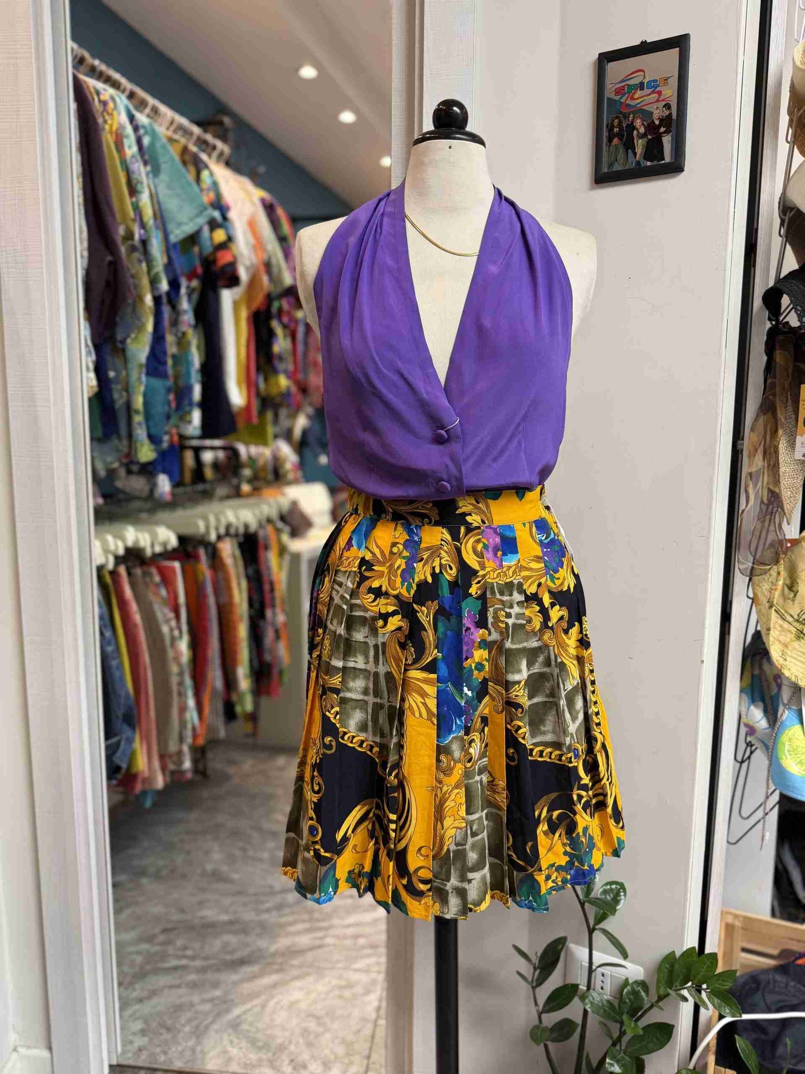 Minigonna plissettata barocca