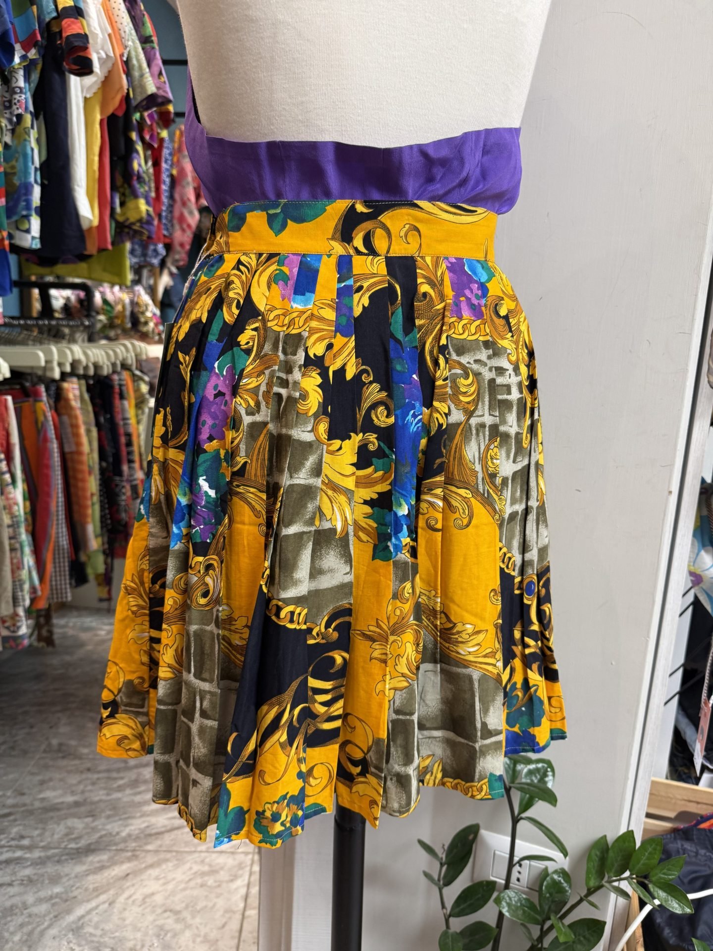 Minigonna plissettata barocca