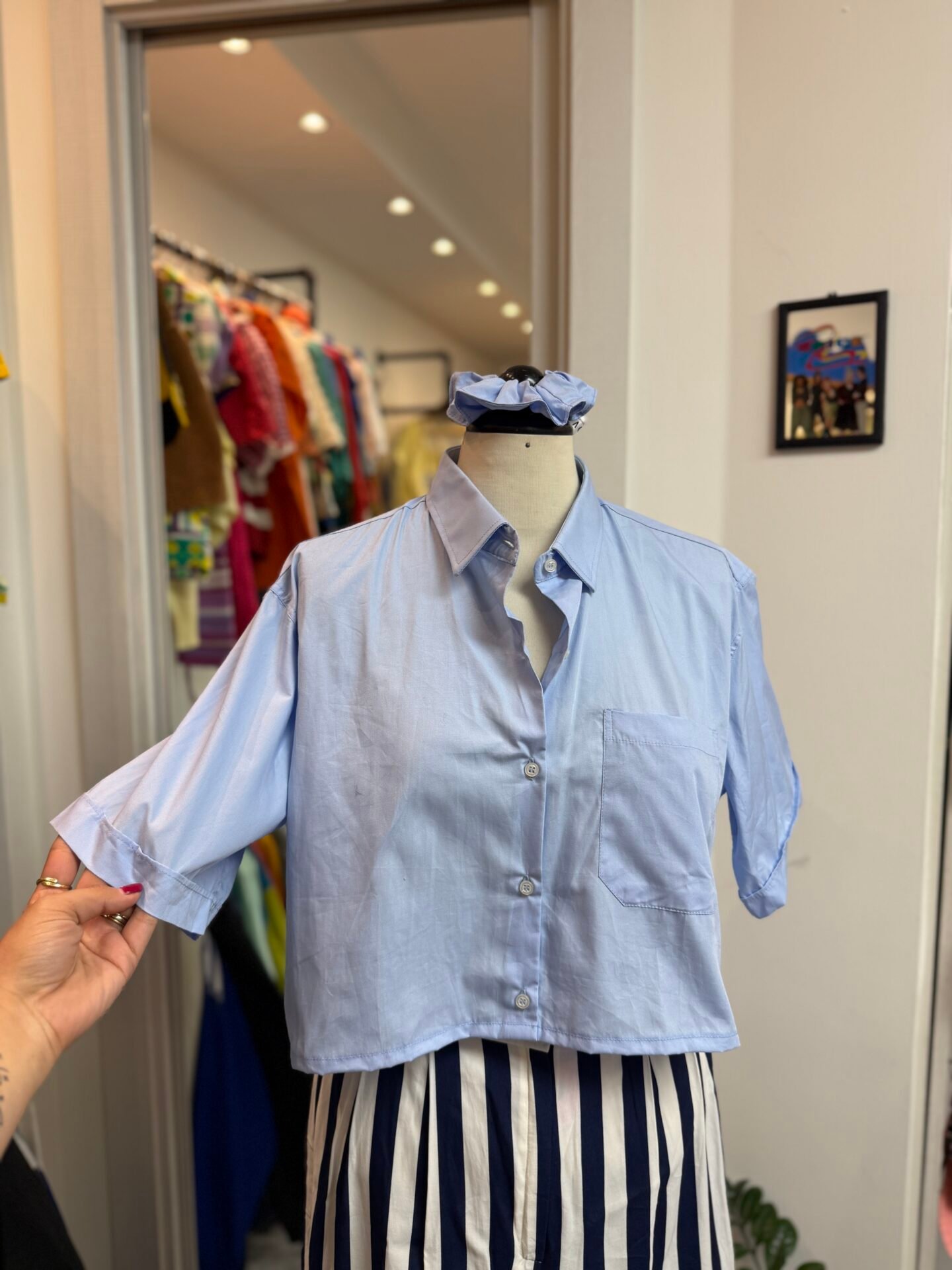 Camicia crop + elastico