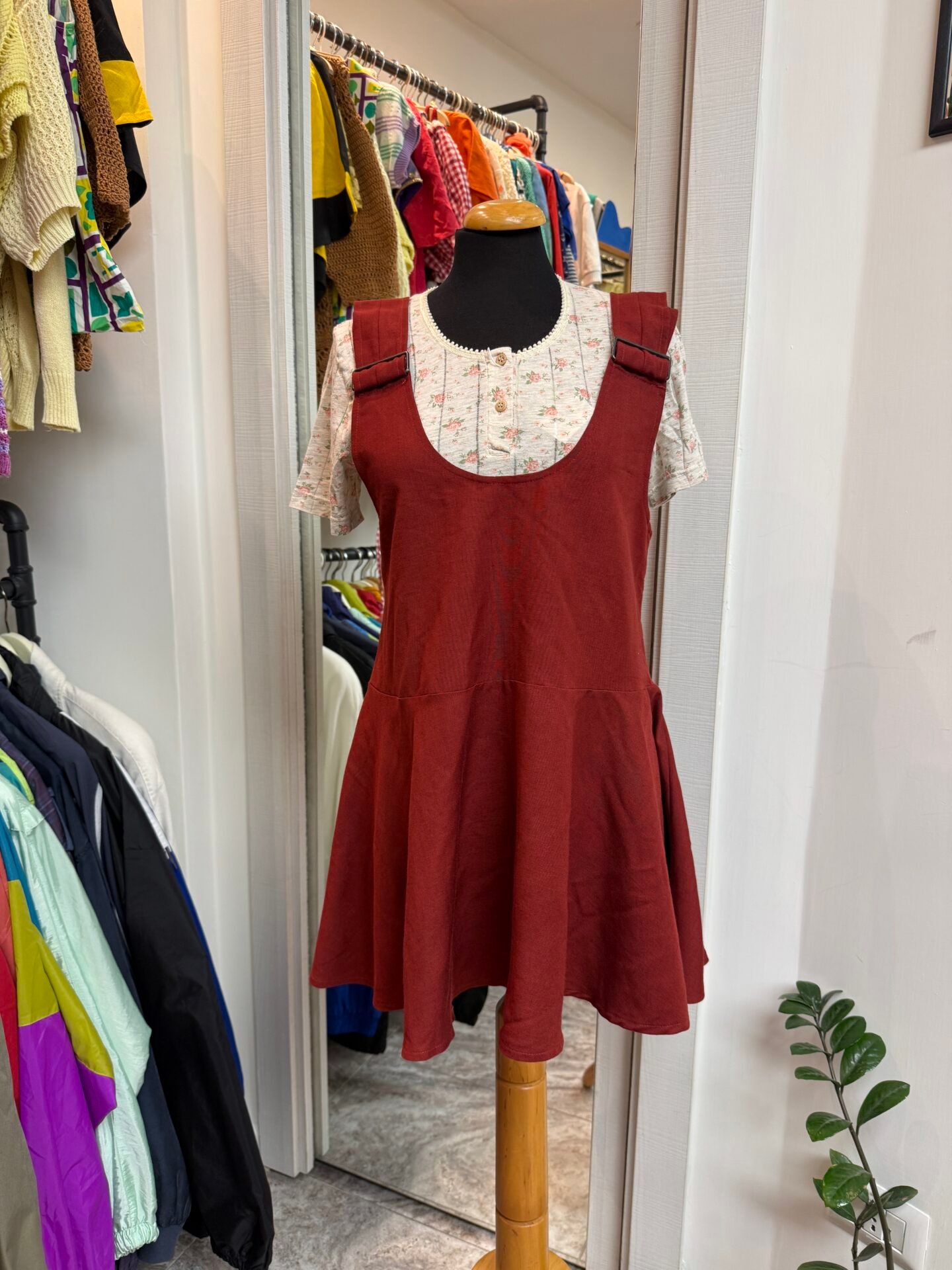Vestito salopette bordeaux