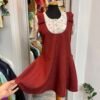 Vestito salopette bordeaux