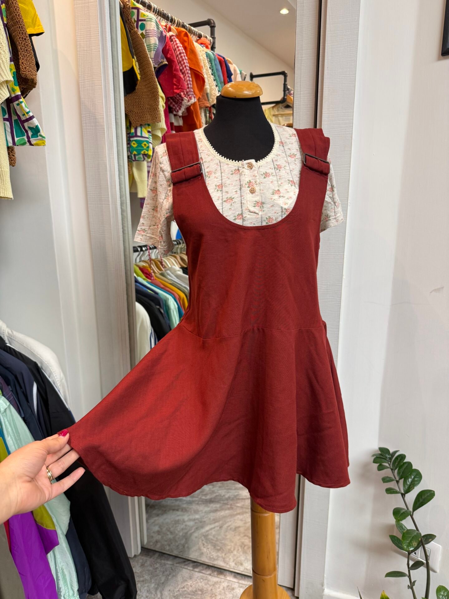 Vestito salopette bordeaux