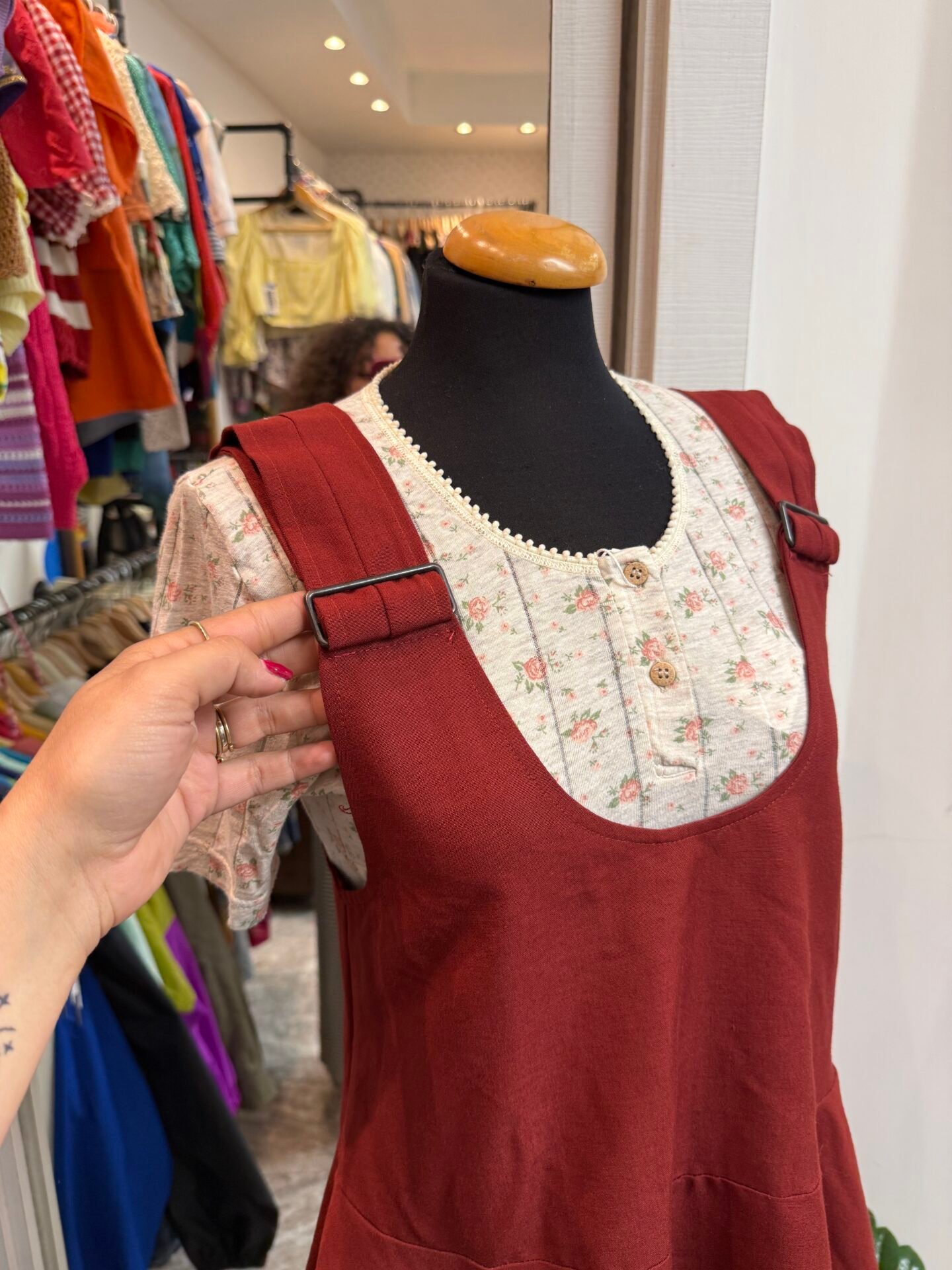 Vestito salopette bordeaux
