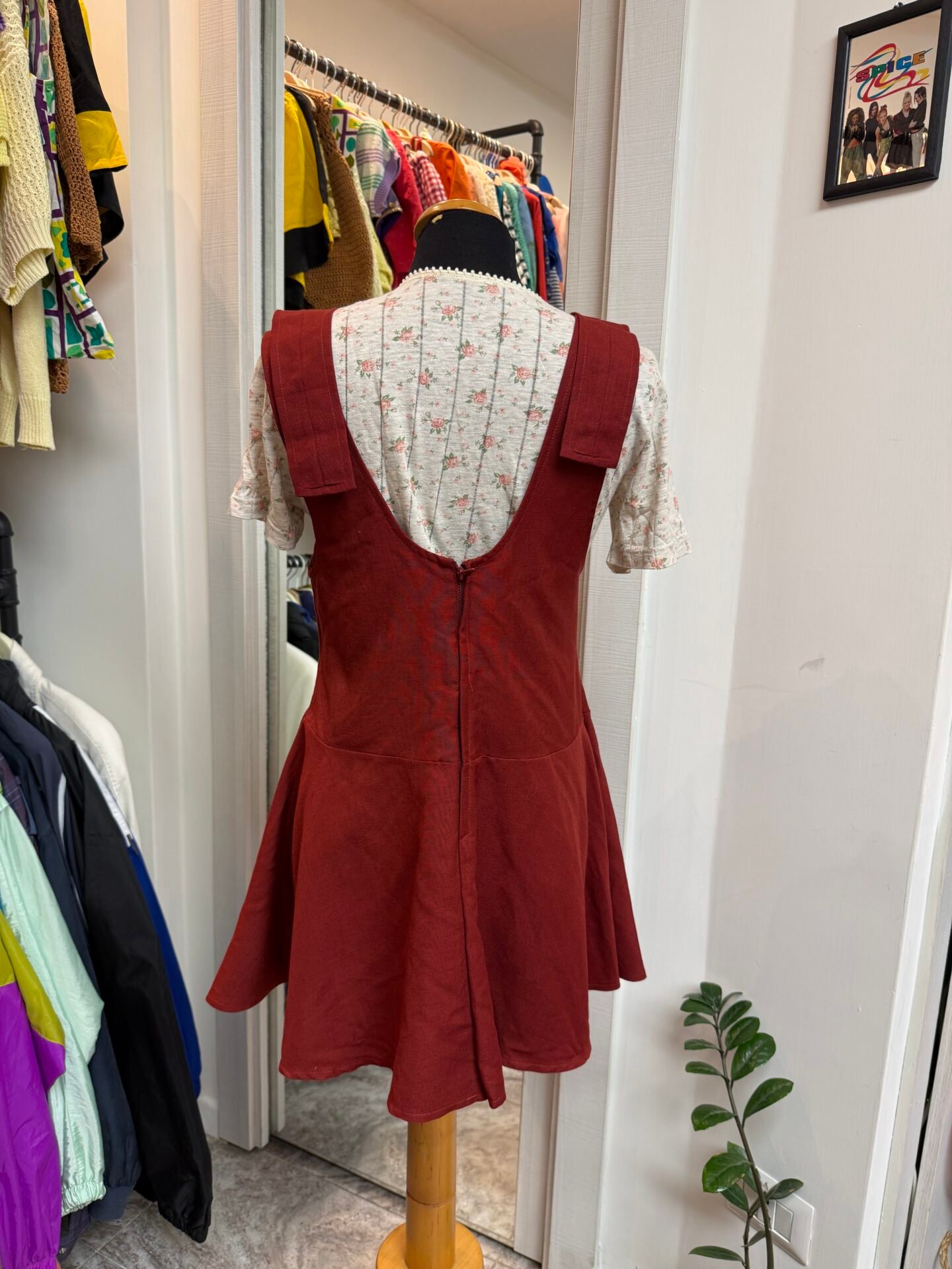 Vestito salopette bordeaux