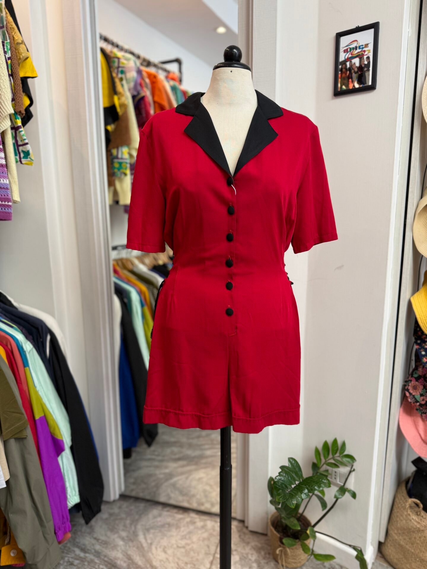 Jumpsuit rossa corta