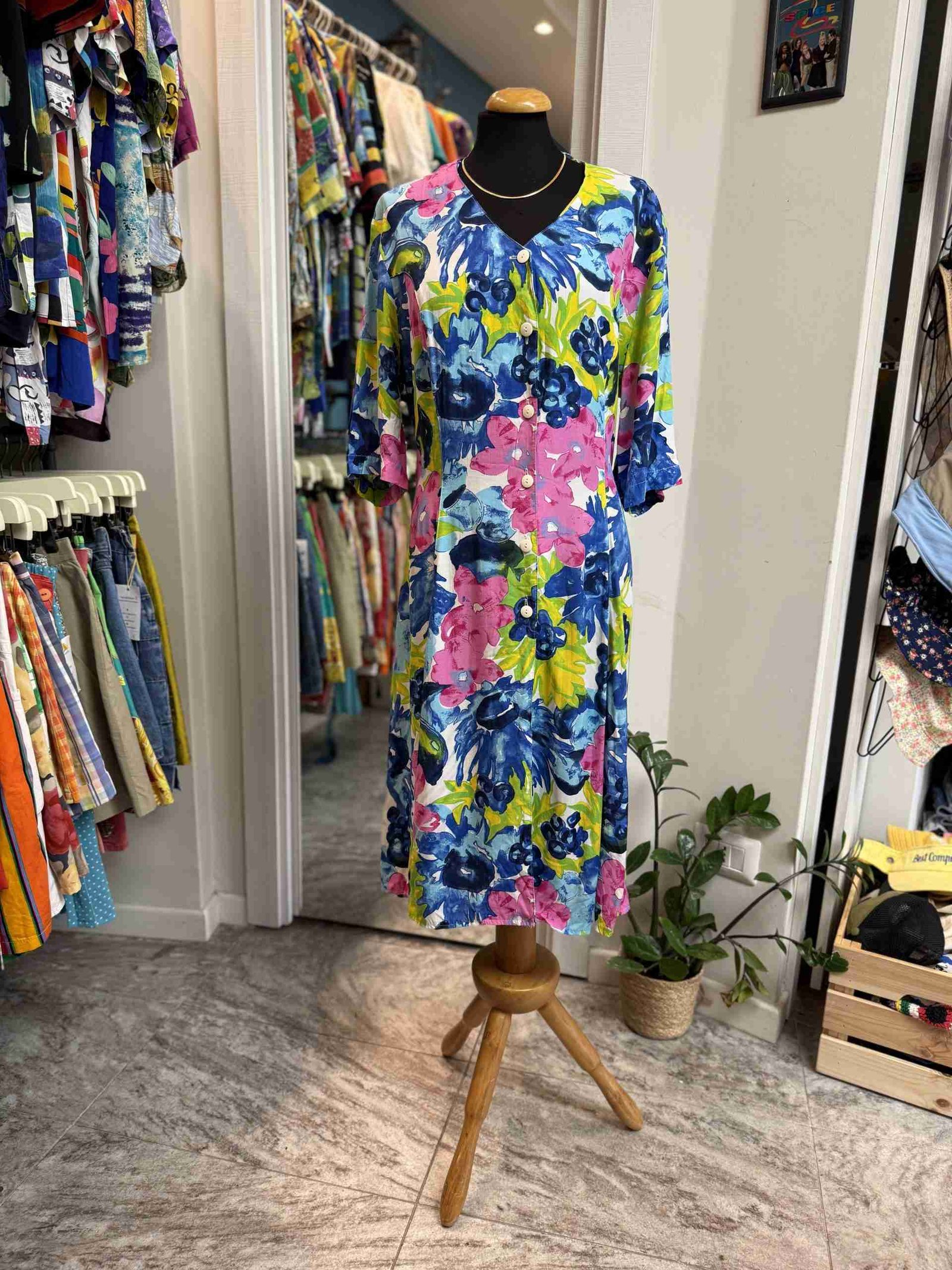 Vestito floreale manica 3/4