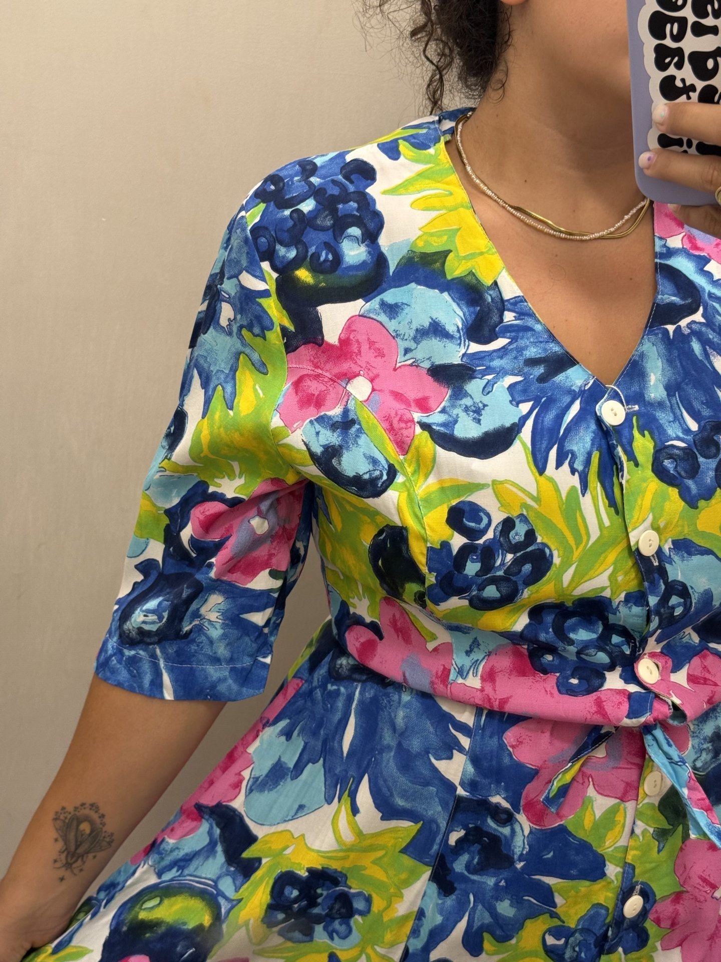 Vestito floreale manica 3/4