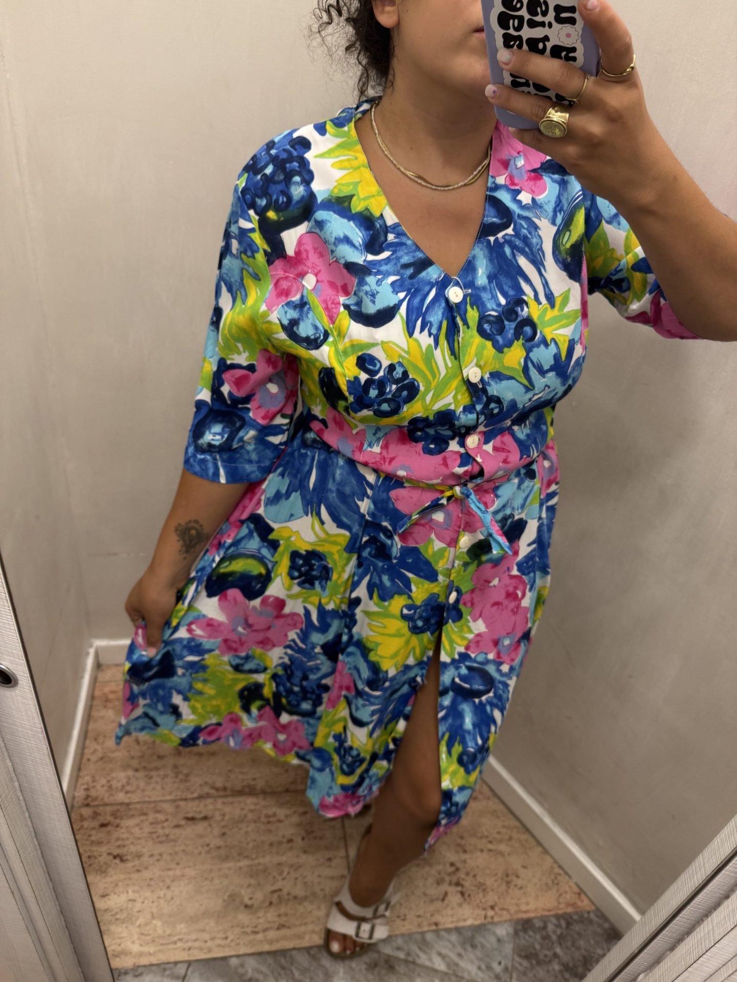 Vestito floreale manica 3/4