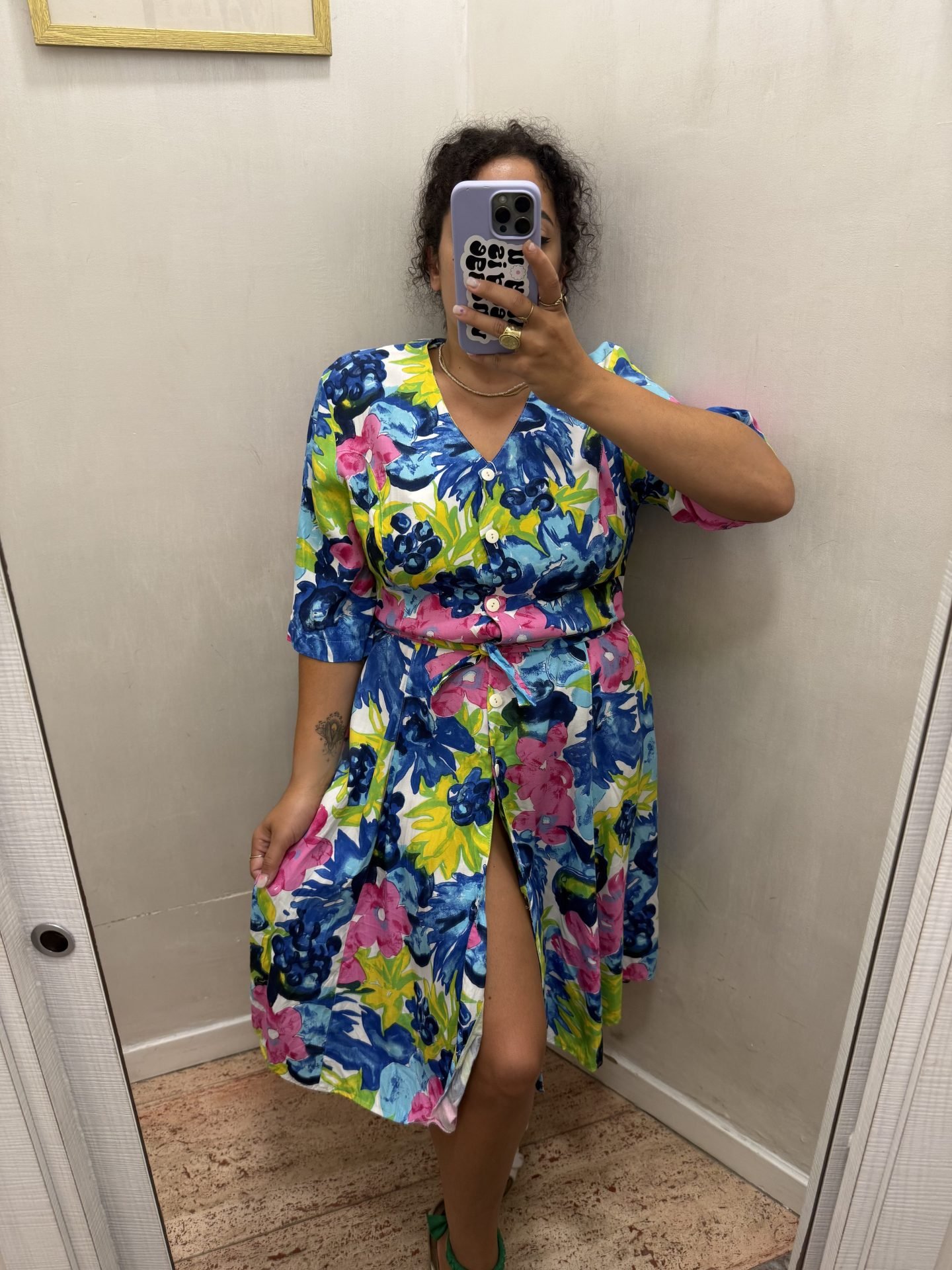 Vestito floreale manica 3/4